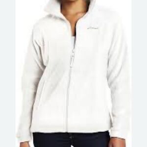 Columbia White Utility Jacket Fleece Zip-Up